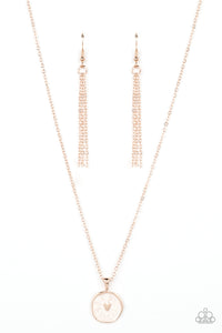Paparazzi "Do What You Love" Rose Gold Necklace & Earring Set Paparazzi Jewelry