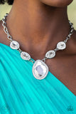 Paparazzi "Upper Echelon" FASHION FIX White Necklace & Earring Set Paparazzi Jewelry