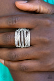 Paparazzi "Knock-Out Opulence" FASHION FIX White Ring Paparazzi Jewelry