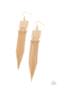 Paparazzi "Dramatically Deco" Gold EXCLUSIVE Earrings Paparazzi Jewelry
