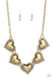 Paparazzi "Kindred Hearts" Brass Necklace & Earring Set Paparazzi Jewelry