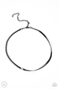 Paparazzi "In No Time Flat" Black Choker Necklace & Earring Set Paparazzi Jewelry