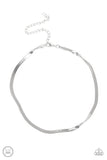 Paparazzi "In No Time Flat" Silver Choker Necklace & Earring Set Paparazzi Jewelry