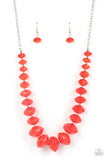 Paparazzi "Happy-GLOW-Lucky" Red Necklace & Earring Set Paparazzi Jewelry