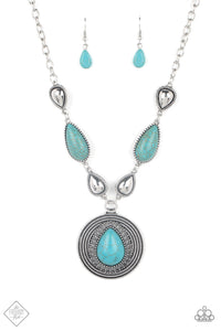 Paparazzi "Saguaro Soul Trek" Blue Fashion Fix Necklace & Earring Set Paparazzi Jewelry