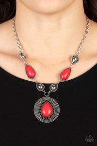Paparazzi "Saguaro Soul Trek" Red Necklace & Earring Set Paparazzi Jewelry