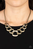 Paparazzi "Bombshell Bling" Brass Necklace & Earring Set Paparazzi Jewelry