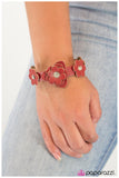 Paparazzi "Show Off" Red Leather Daisy Bracelet Paparazzi Jewelry