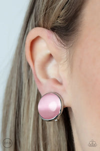 Paparazzi "Cool Pools" Pink Clip On Earrings Paparazzi Jewelry