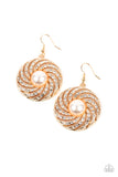 Paparazzi "Vintage Vortex" Gold Earrings Paparazzi Jewelry