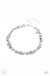 Paparazzi "Surreal Shimmer" Silver Choker Necklace & Earring Set Paparazzi Jewelry