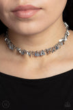 Paparazzi "Surreal Shimmer" Silver Choker Necklace & Earring Set Paparazzi Jewelry