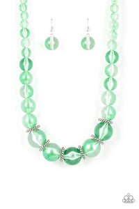 Paparazzi "Marina Mirage" Green Necklace & Earring Set Paparazzi Jewelry