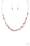 Paparazzi "Explore Every Angle" Red Necklace & Earring Set Paparazzi Jewelry