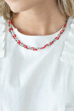 Paparazzi "Explore Every Angle" Red Necklace & Earring Set Paparazzi Jewelry