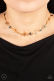 Paparazzi "Astro Goddess" Gold Choker Necklace & Earring Set Paparazzi Jewelry