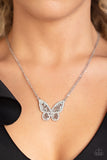 Paparazzi "Baroque Butterfly" White Necklace & Earring Set Paparazzi Jewelry