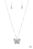 Paparazzi "Flutter Forte" White Necklace & Earring Set Paparazzi Jewelry