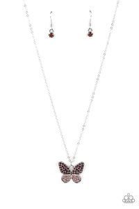 Paparazzi "Flutter Forte" Purple Necklace & Earring Set Paparazzi Jewelry