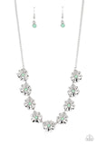 Paparazzi "Petunia Palace" Green Necklace & Earring Set Paparazzi Jewelry