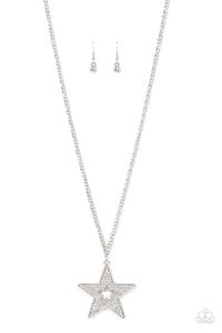 Paparazzi "Superstar Stylist" White Necklace & Earring Set Paparazzi Jewelry