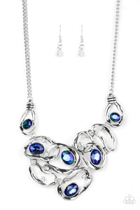 Paparazzi "Warp Speed" Blue Necklace & Earring Set Paparazzi Jewelry