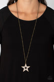 Paparazzi "Superstar Stylist" Brass Necklace & Earring Set Paparazzi Jewelry