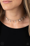 Paparazzi "Little Lady Liberty" White Choker Necklace & Earring Set Paparazzi Jewelry