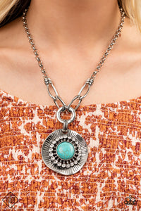 Paparazzi "Badlands Treasure Hunt" FASHION FIX Blue Necklace & Earrings Set Paparazzi Jewelry