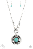 Paparazzi "Badlands Treasure Hunt" FASHION FIX Blue Necklace & Earrings Set Paparazzi Jewelry