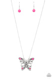 Paparazzi "Badlands Butterfly" Pink Necklace & Earring Set Paparazzi Jewelry