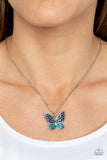 Paparazzi "Flutter Forte" Blue Necklace & Earring Set Paparazzi Jewelry