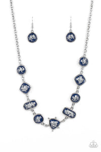 Paparazzi "Fleek and Flecked" Blue Necklace & Earring Set Paparazzi Jewelry