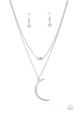 Paparazzi "Modern Moonbeam" Silver Necklace & Earring Set Paparazzi Jewelry