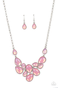 Paparazzi "Keeps GLOWING and GLOWING" Pink Necklace & Earring Set Paparazzi Jewelry