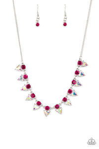 Paparazzi "Razor-Sharp Refinement" Pink Necklace & Earring Set Paparazzi Jewelry