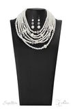 Paparazzi "The Courtney" White 2022 Zi Collection Necklace & Earring Set Paparazzi Jewelry