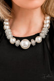 Paparazzi "Noble" White 2022 Zi Collection Necklace & Earring Set Paparazzi Jewelry