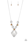 Paparazzi "Contemporary Connections" Brown Necklace & Earring Set Paparazzi Jewelry