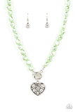 Paparazzi "Color Me Smitten" Green Necklace & Earring Set Paparazzi Jewelry