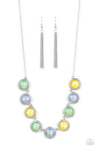 Paparazzi "Queen of the Cosmos" Green Necklace & Earring Set Paparazzi Jewelry