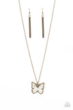Paparazzi "Gives Me Butterflies" Brass Necklace & Earring Set Paparazzi Jewelry