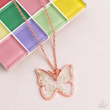 Paparazzi "Gives Me Butterflies" Copper Necklace & Earring Set Paparazzi Jewelry