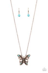 Paparazzi "Badlands Butterfly" Copper Necklace & Earring Set Paparazzi Jewelry
