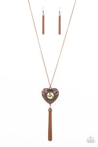 Paparazzi "Prismatic Passion" Copper Necklace & Earring Set Paparazzi Jewelry