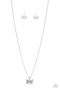 Paparazzi "High-Flying Fashion" White Necklace & Earring Set Paparazzi Jewelry