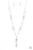 Paparazzi "Creative Couture" White Lanyard Necklace & Earring Set Paparazzi Jewelry
