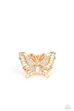 Paparazzi "Fearless Flutter" Gold Ring Paparazzi Jewelry