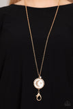 Paparazzi "Milky Way Wanderer" Gold Lanyard Necklace & Earring Set Paparazzi Jewelry
