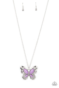 Paparazzi "Wings Of Whimsy" Purple Necklace & Earring Set Paparazzi Jewelry